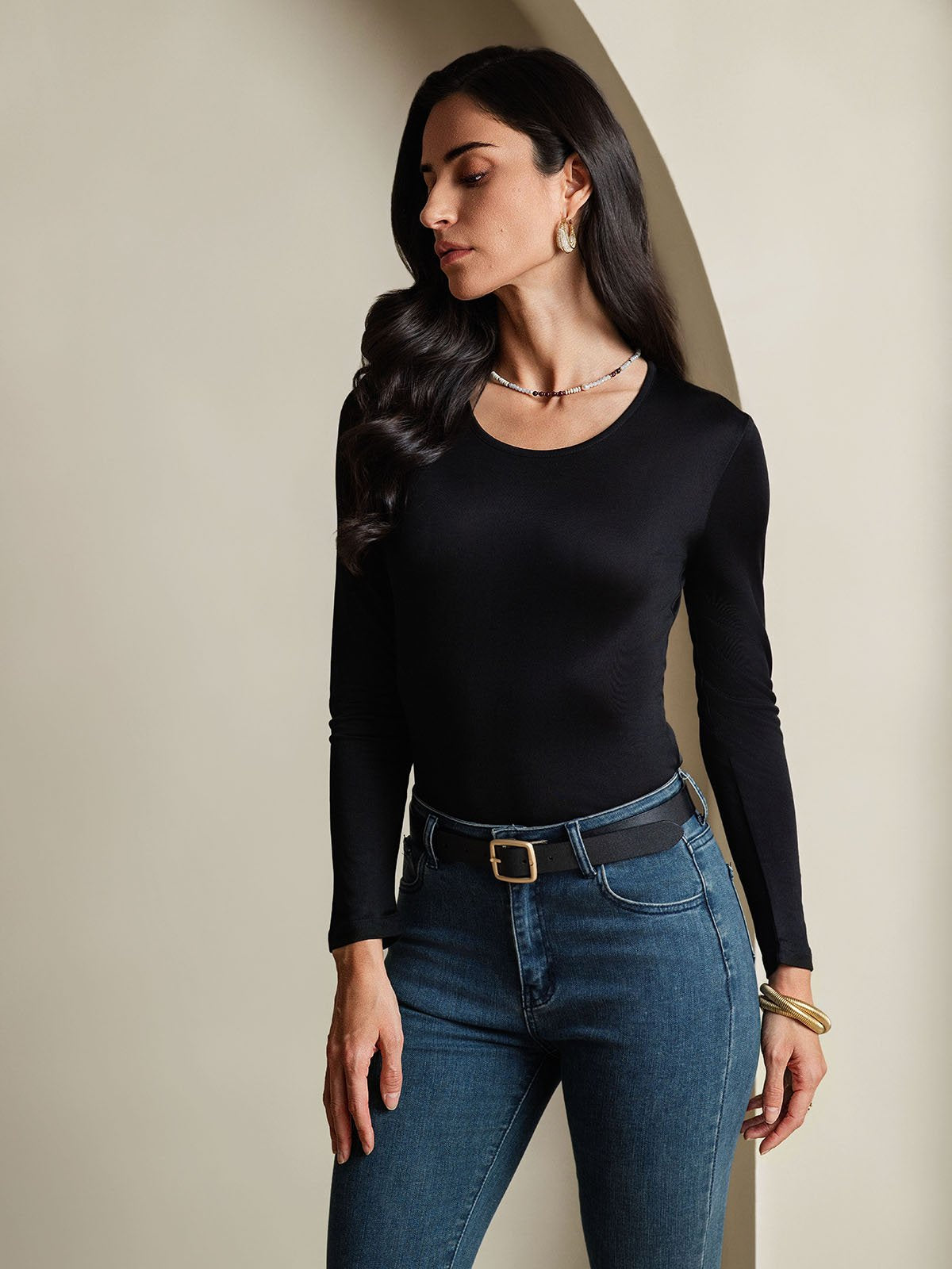 [Svart] SilkSilky-SE Silke Womens T-Shirt 004