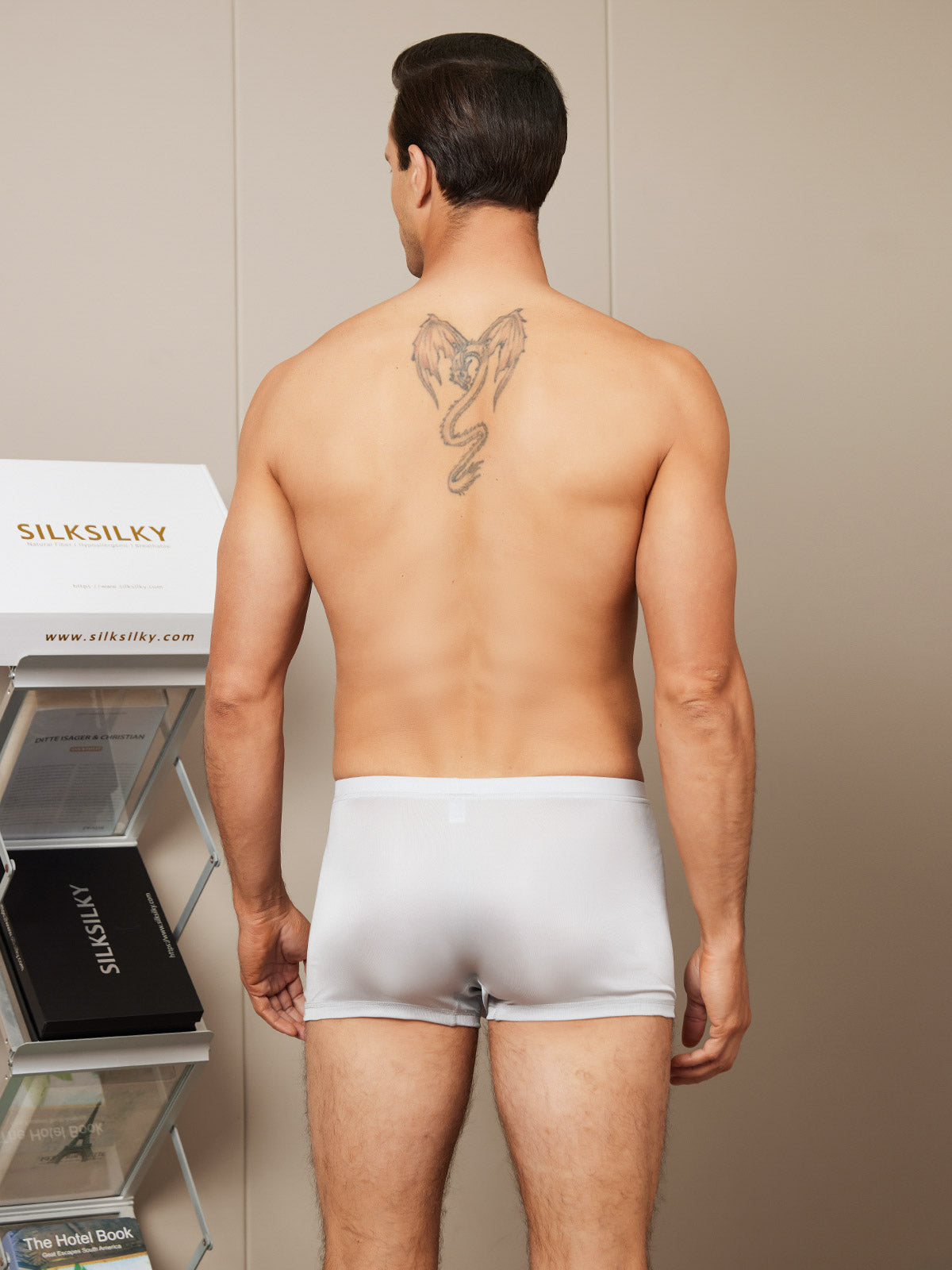 [Grå] SilkSilky-SE Silke Stickad Mens Underwear 002