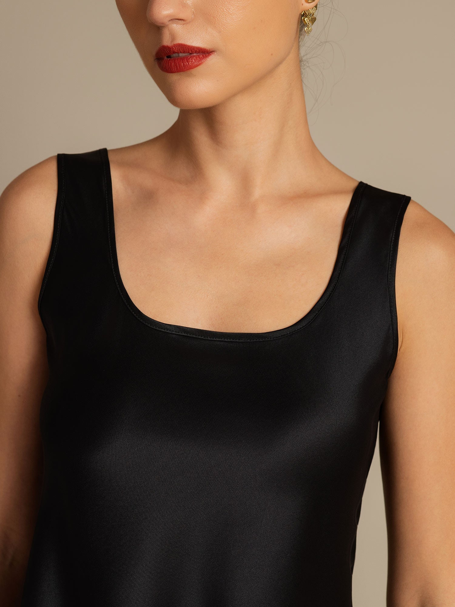 [Svart] SilkSilky-SE 19Momme Silke Camisoles 006,