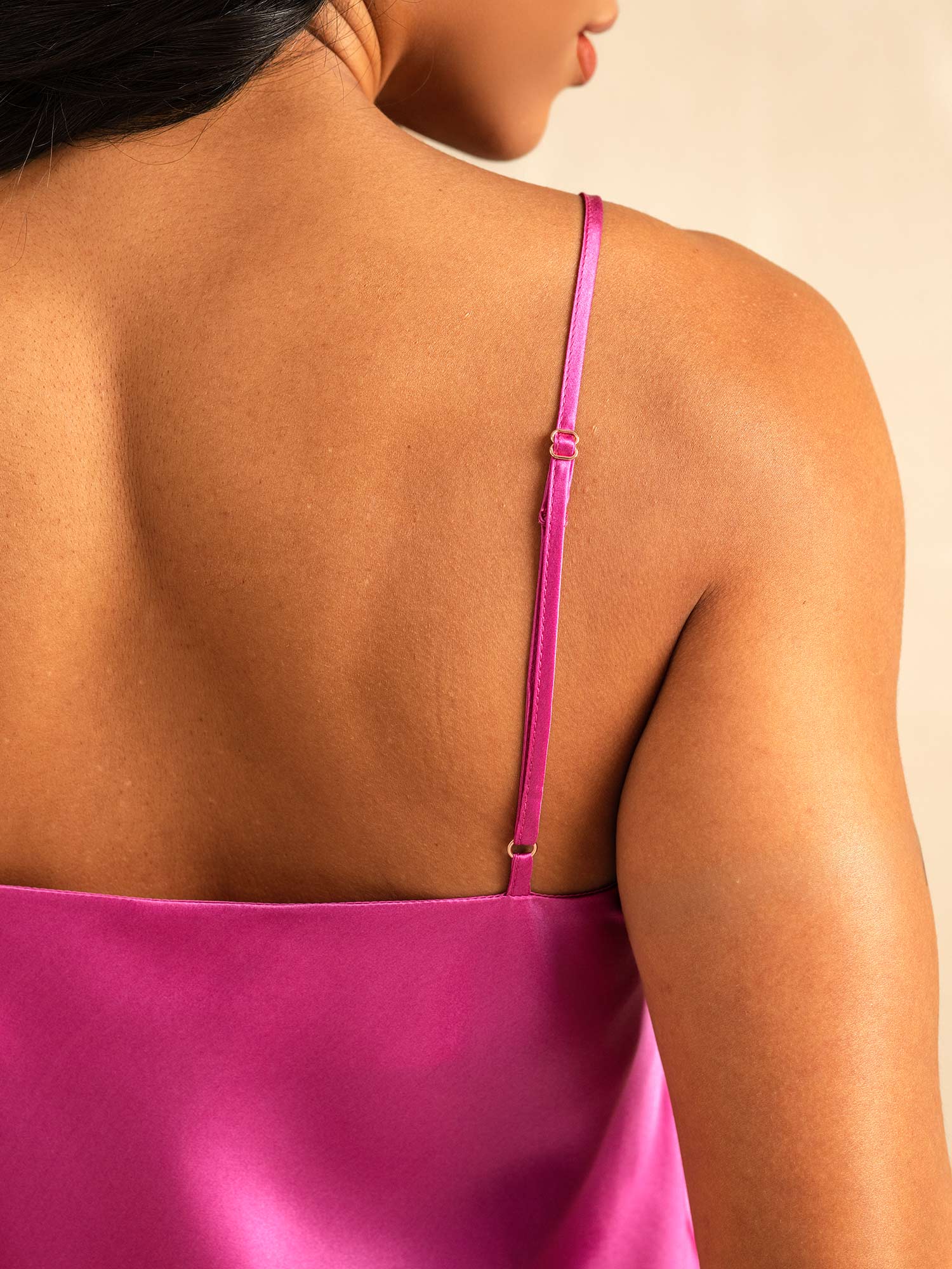 [Rosröd] SilkSilky-SE Rent Silke Camisole Set 006,