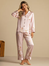 [Rosa] SilkSilky-SE Long Sleeve Lapel Collar Dam Pyjama 001
