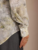 [Salvia Blomma] SilkSilky-SE Long Sleeve Lapel Collar Blus 006
