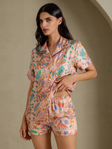 [Rosa Fauna] SilkSilky-SE Short Sleeve Notch Collar Dam Pyjama 004