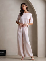 [Rosa] SilkSilky-SE Half Sleeve Round Neck Dam Pyjama 005