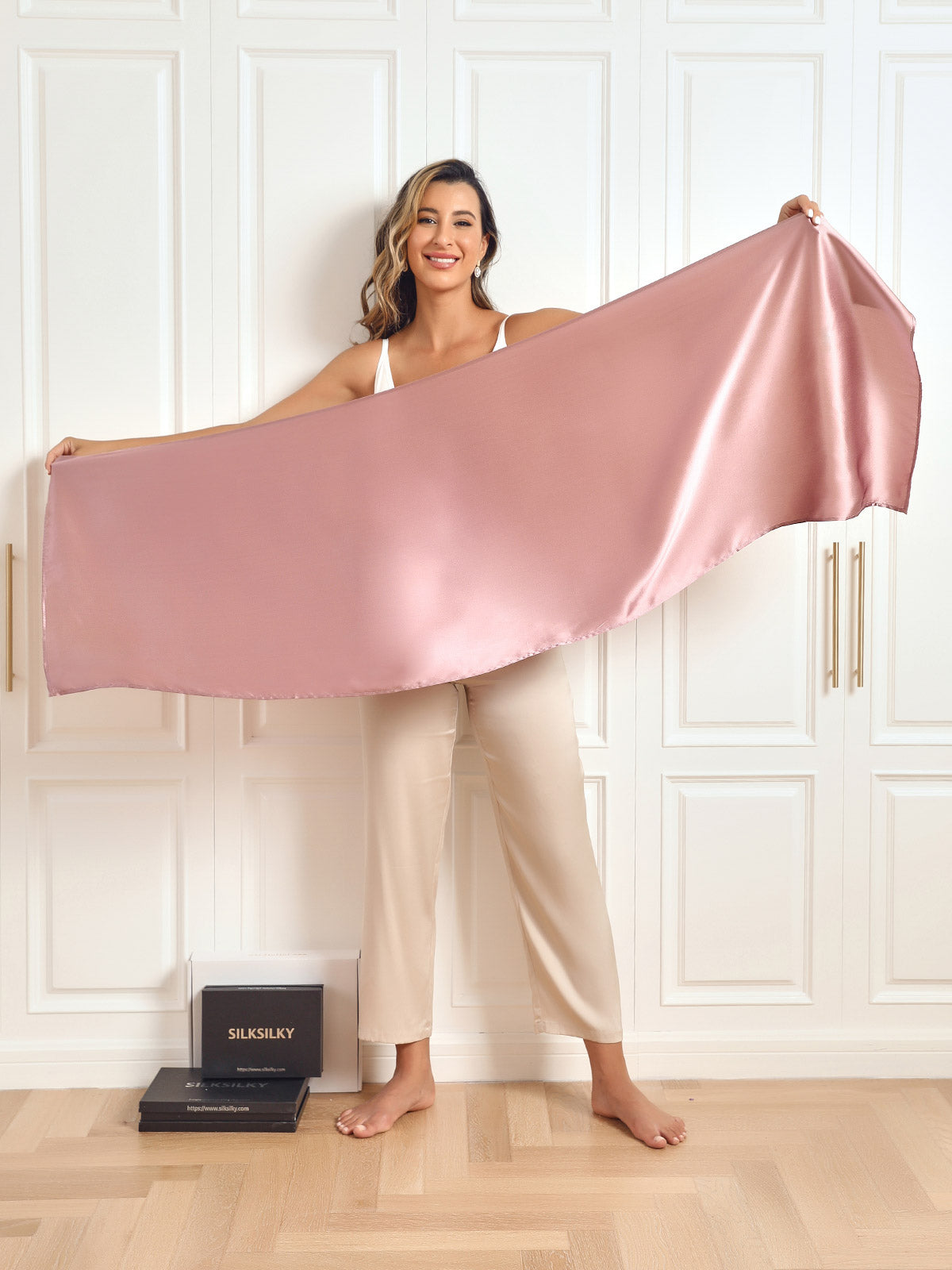 SilkSilky-SE Rent Silke Scarf BlekMauve 005