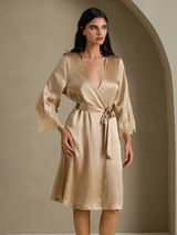 [Champagne] SilkSilky-SE 3/4 Sleeve Dam Morgonrock 001
