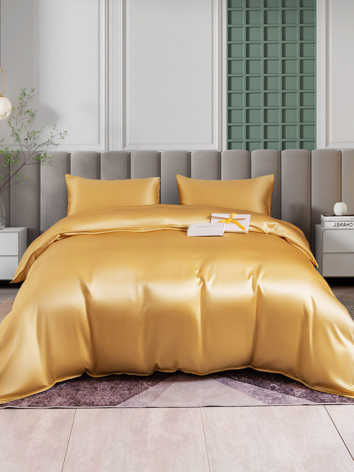 [Champagne] SilkSilky-SE 25Momme Rent Silke Bedding Set 002