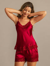 [Vin] SilkSilky-SE Spaghetti Strap V Neck Camisole Set 005