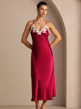 [Vin] SilkSilky-SE Spaghetti Strap V Neck Klänning 007