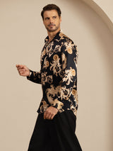 [Svart Drake] SilkSilky-SE Long Sleeve Lapel Collar Herrskjorta 005