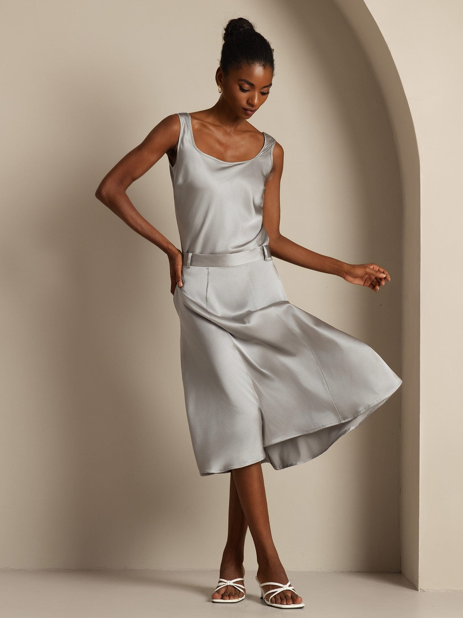 [Griffin Grå] SilkSilky-SE 19Momme Silke Camisoles 006,