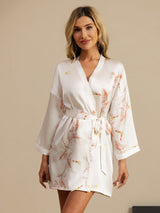 [Vit] SilkSilky-SE 3/4 Sleeve Dam Morgonrock 003