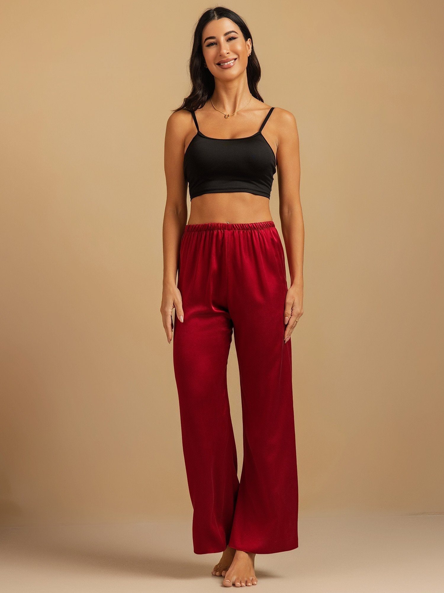 [Vin] SilkSilky-SE 19Momme Silke Womens Sleep Bottoms 008,