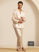 [Champagne] SilkSilky-SE Long Sleeve Lapel Collar Herr Pyjama 004