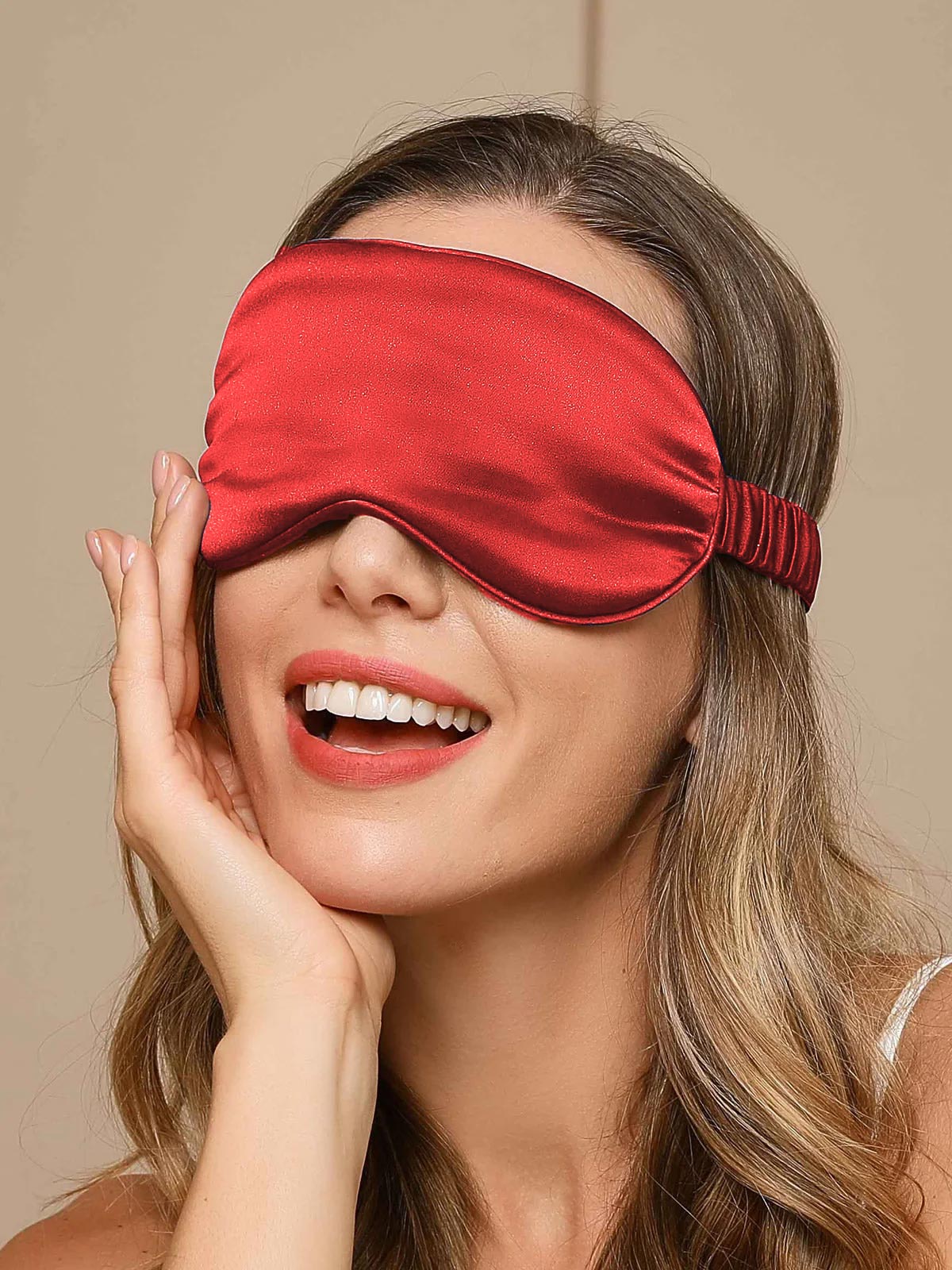 SilkSilky-SE 19Momme Rent Silke Eye Mask Mörkröd 002