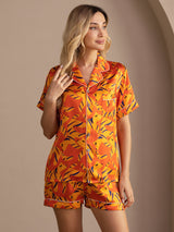 [Orange Hund] SilkSilky-SE Short Sleeve Lapel Collar Dam Pyjama 005
