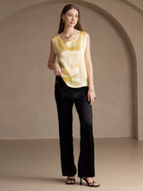 [Ljusgul] SilkSilky-SE Sleeveless Round Neck Cami Toppar 006