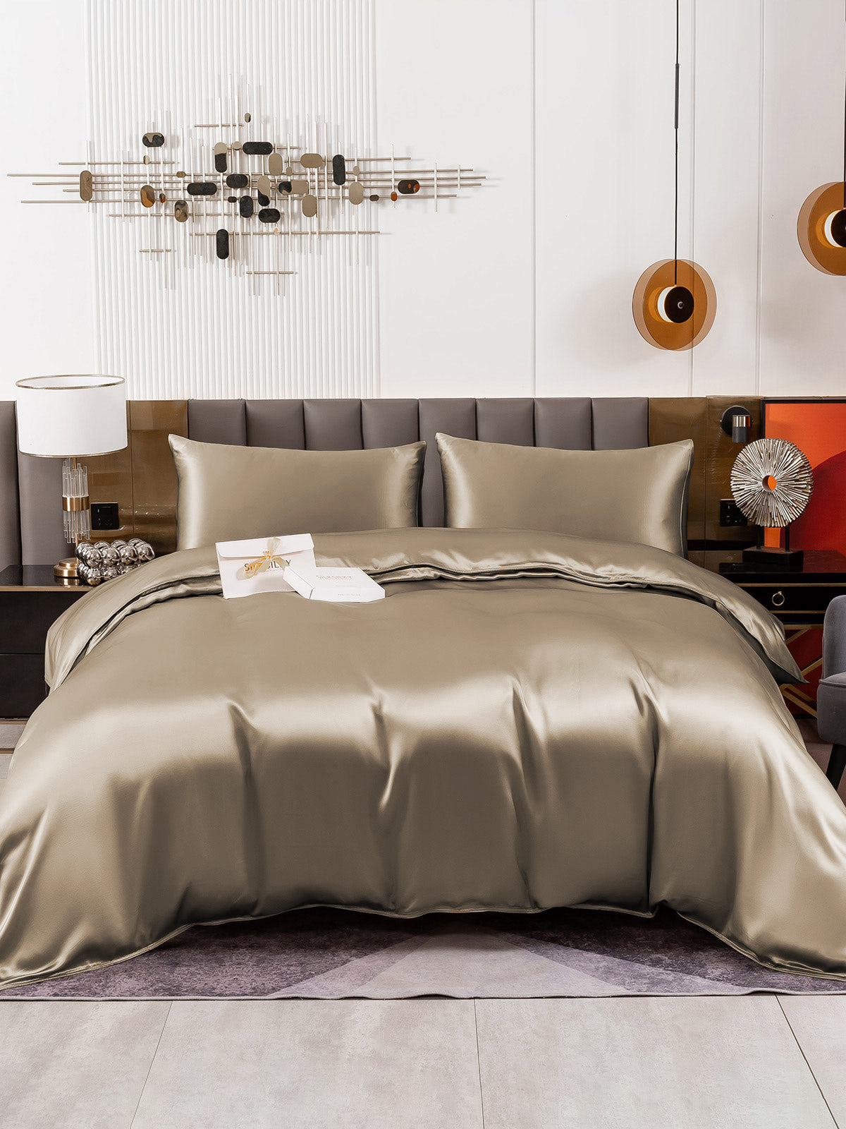 [Kaki] SilkSilky-SE 19Momme Rent Silke Bedding Set 002,