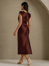 [Kaffe] SilkSilky-SE Cap Sleeve Klänning 002