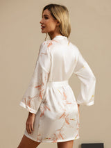 [Vit] SilkSilky-SE 3/4 Sleeve Dam Morgonrock 002