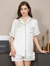 [Vit] SilkSilky-SE Short Sleeve Lapel Collar Dam Pyjama 001