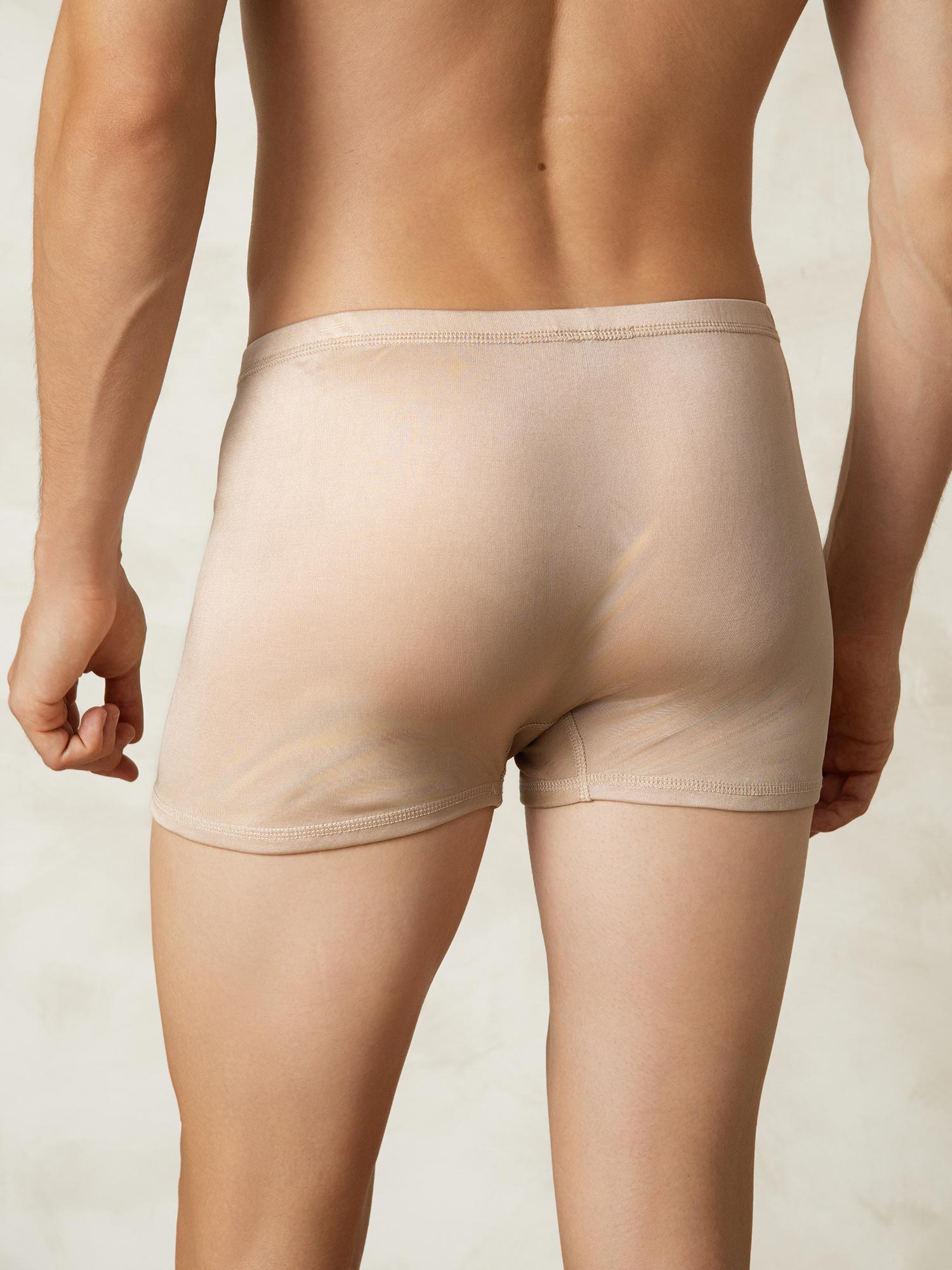 [Beige] SilkSilky-SE Silke Stickad Mens Underwear 002