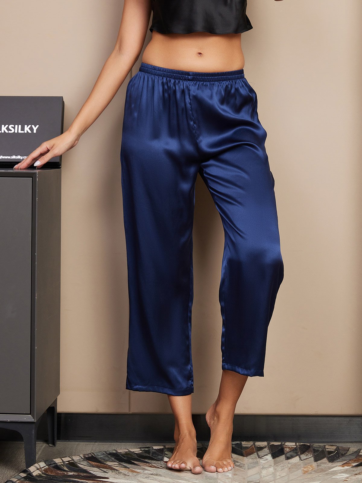 [Mörkblå] SilkSilky-SE Women's Sleep Pants 001