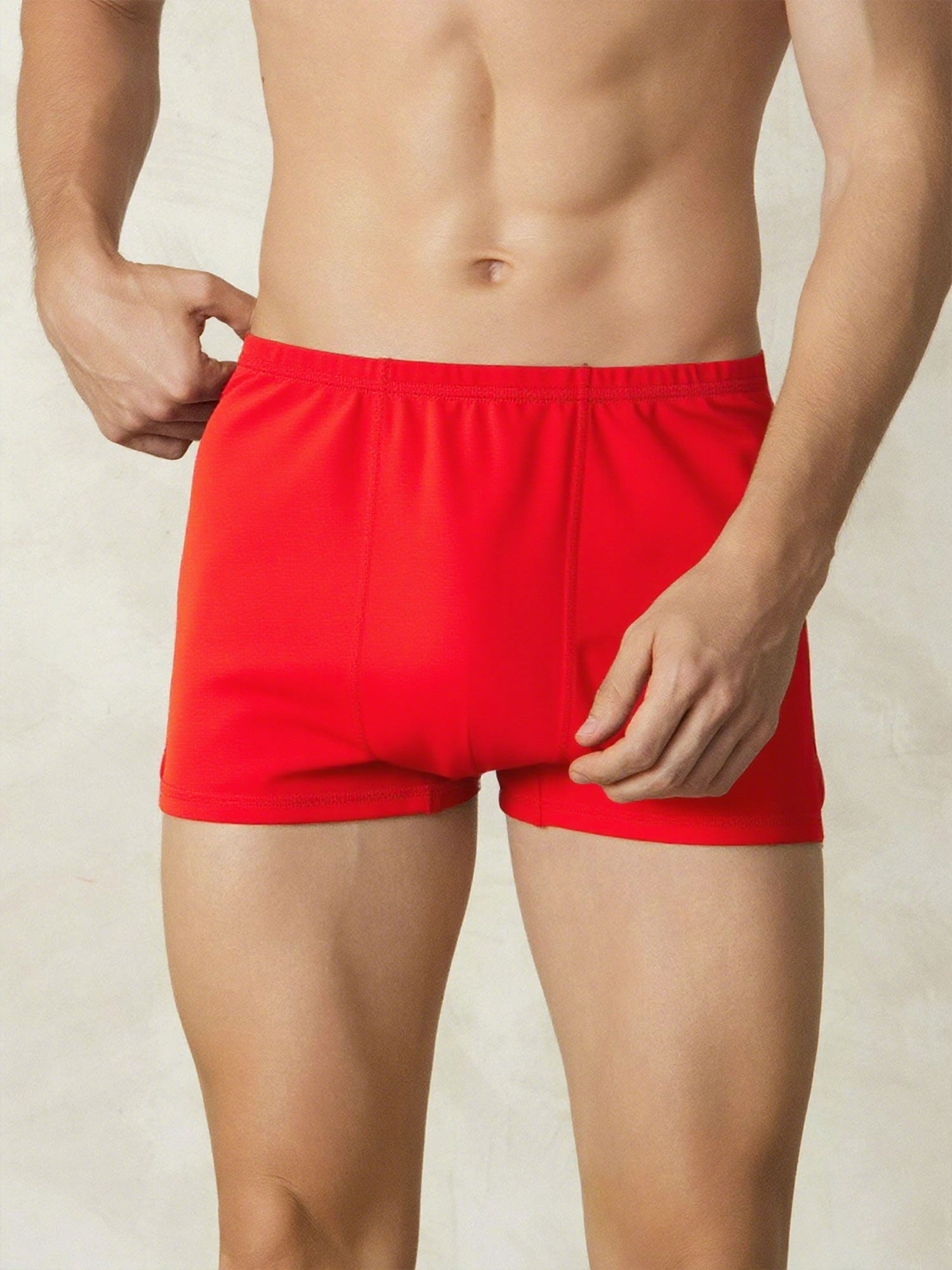 [Röd] SilkSilky-SE Silke Stickad Mens Underwear 002