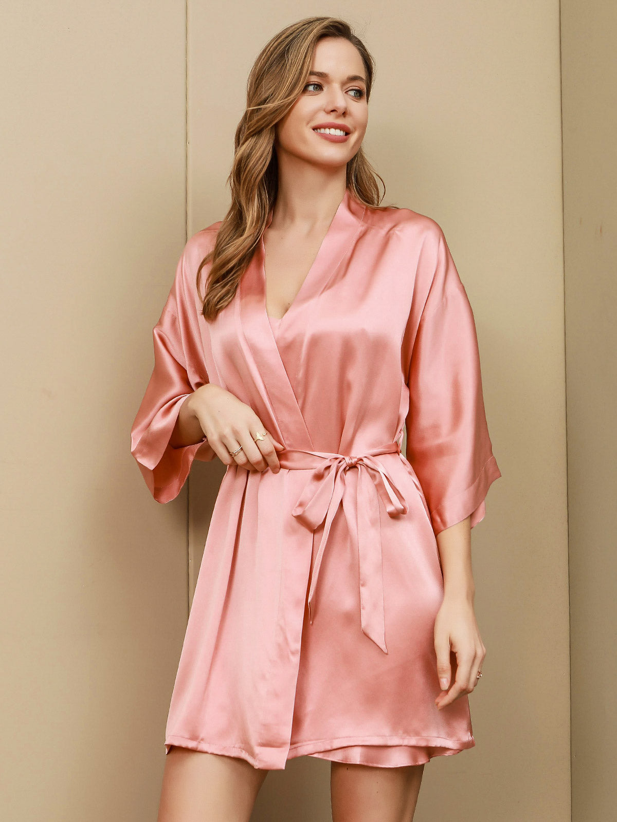 [Rosa] SilkSilky-SE Rent Silke Nightgown&Robe Set 003