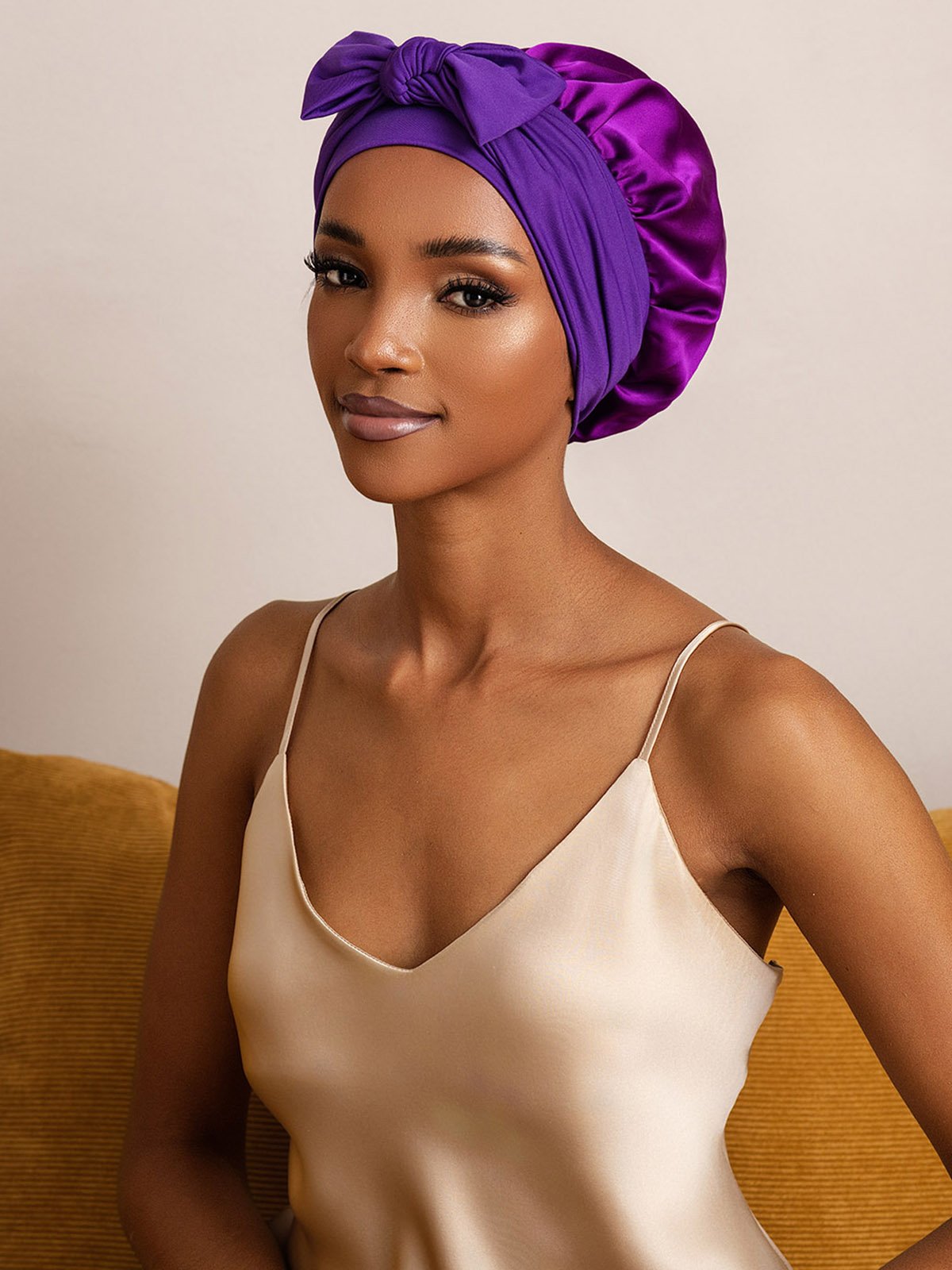 SilkSilky-SE Rent Silke Sleep Cap Lila 001