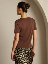 [Kaffe] SilkSilky-SE Short Sleeve V Neck Dam T-Shirt 002