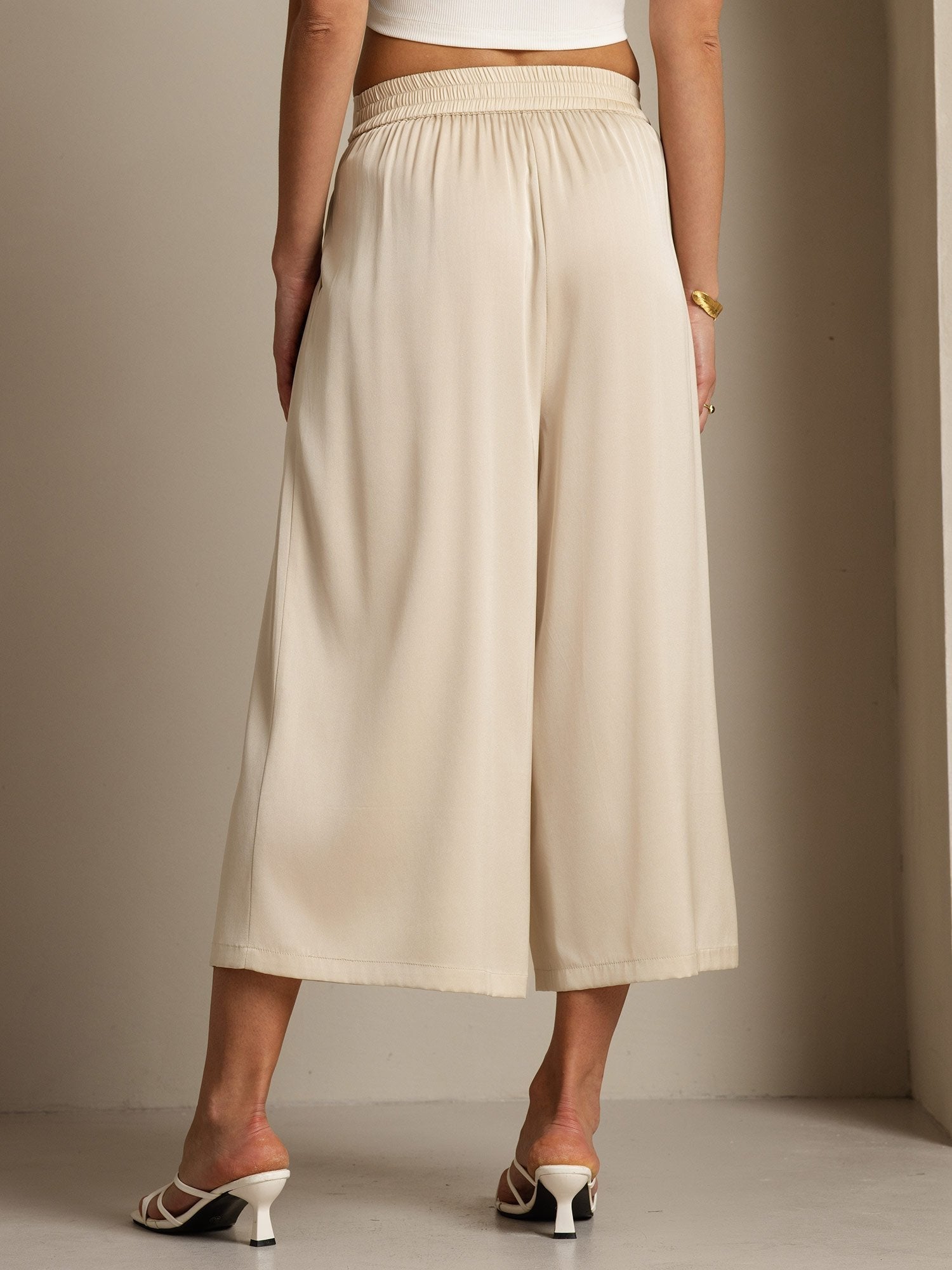 [Beige] SilkSilky-SE 19Momme Silke Womens Pants 006