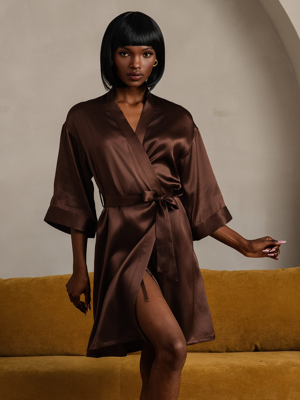 [Kaffe] SilkSilky-SE Rent Silke Womens Robe 007