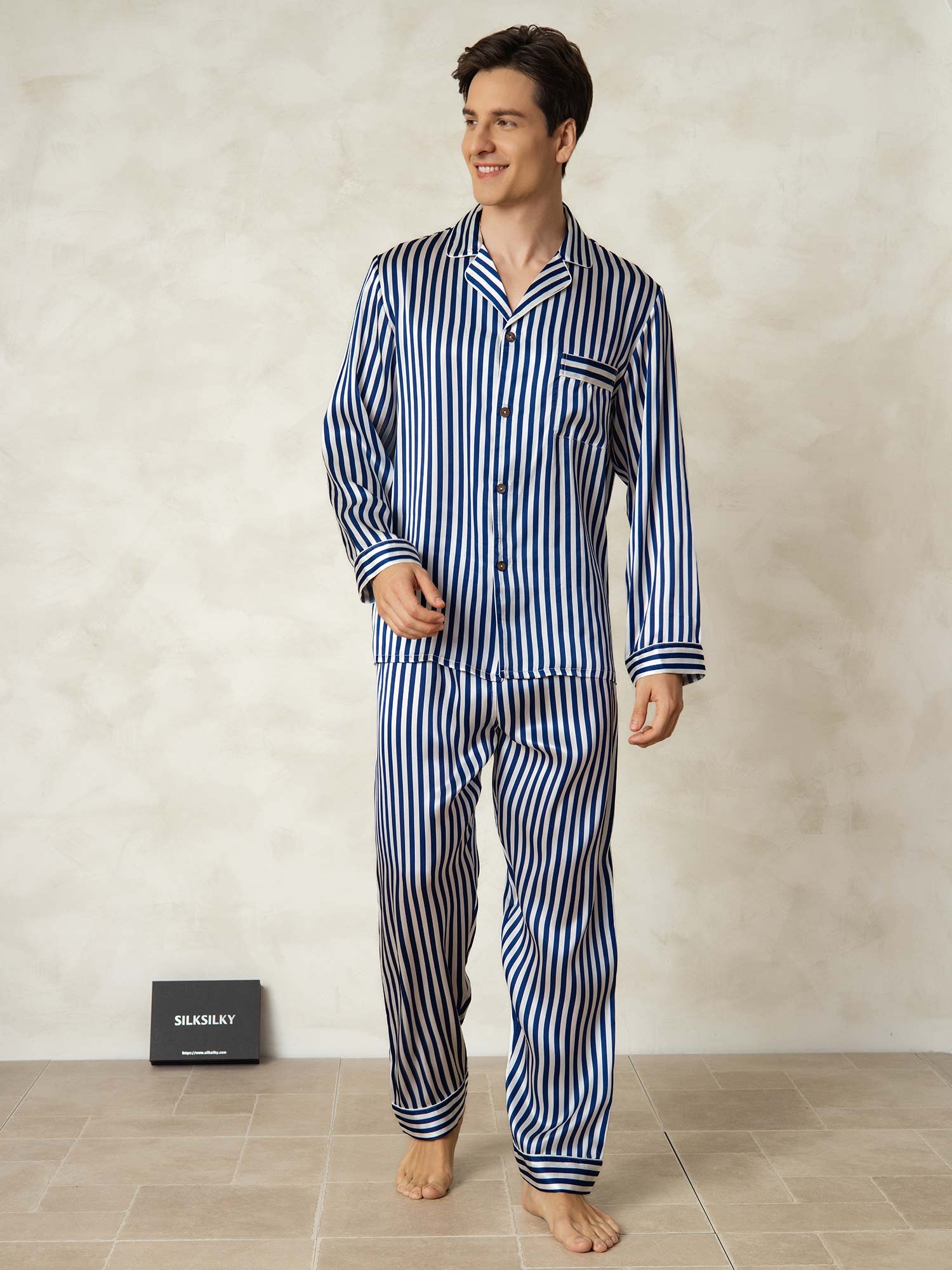 [Marin Rand] SilkSilky-SE 19Momme Rent Silke Mens Pajamas 001