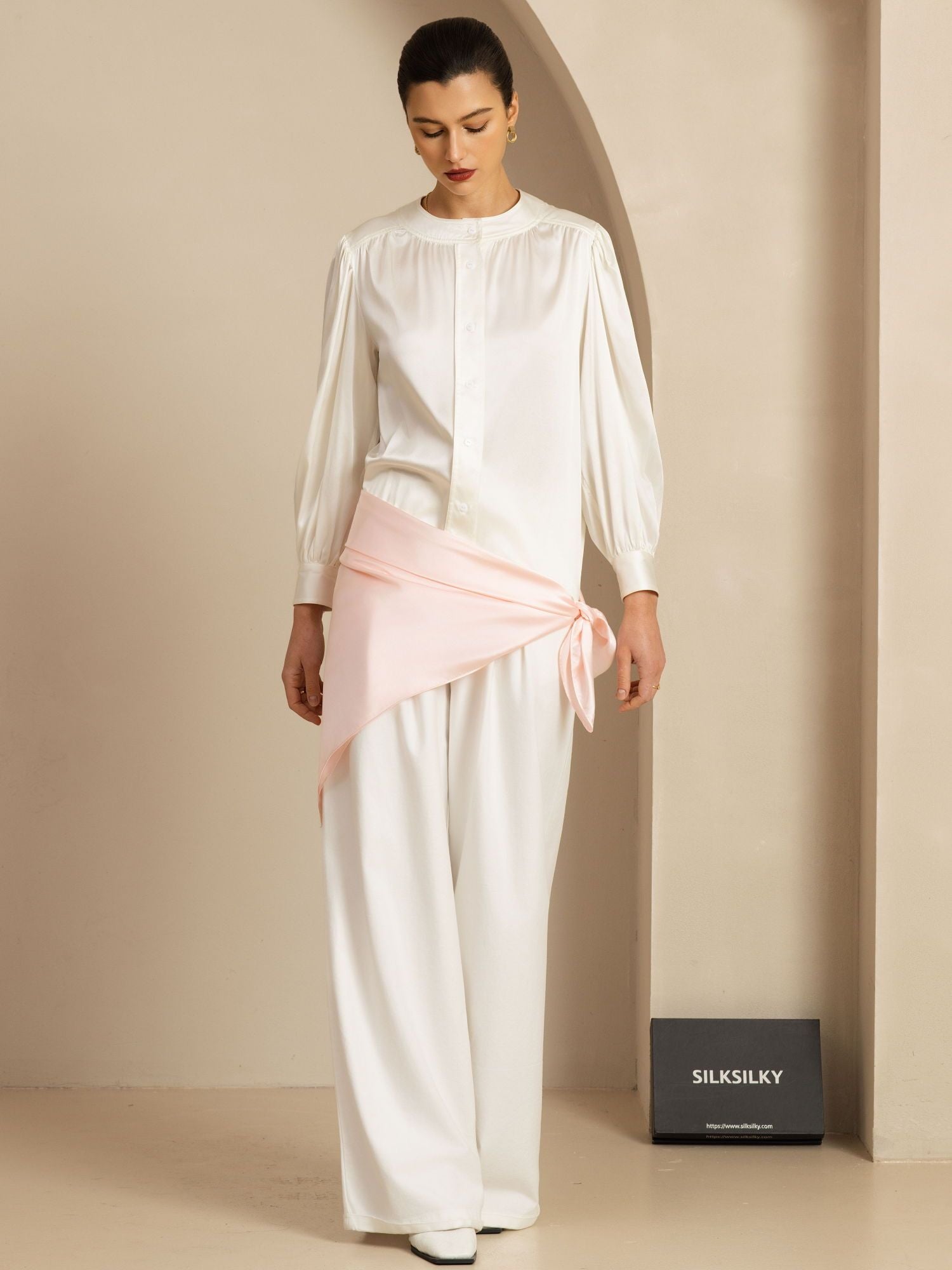 [Ljusrosa] SilkSilky-SE Pure Silk Scarf 004