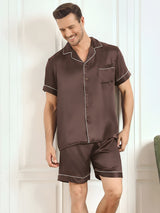 [Kaffe] SilkSilky-SE Short Sleeve Lapel Collar Herr Pyjama 001