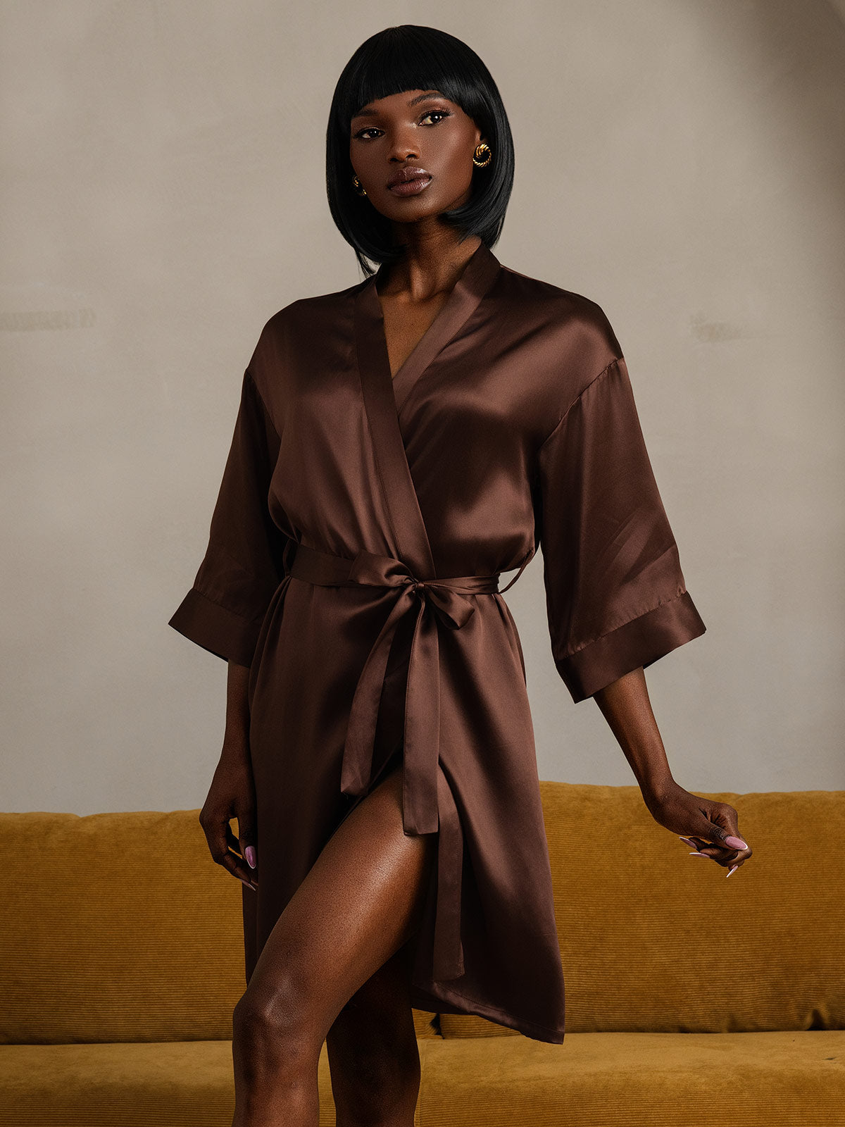 [Kaffe] SilkSilky-SE Rent Silke Womens Robe 006