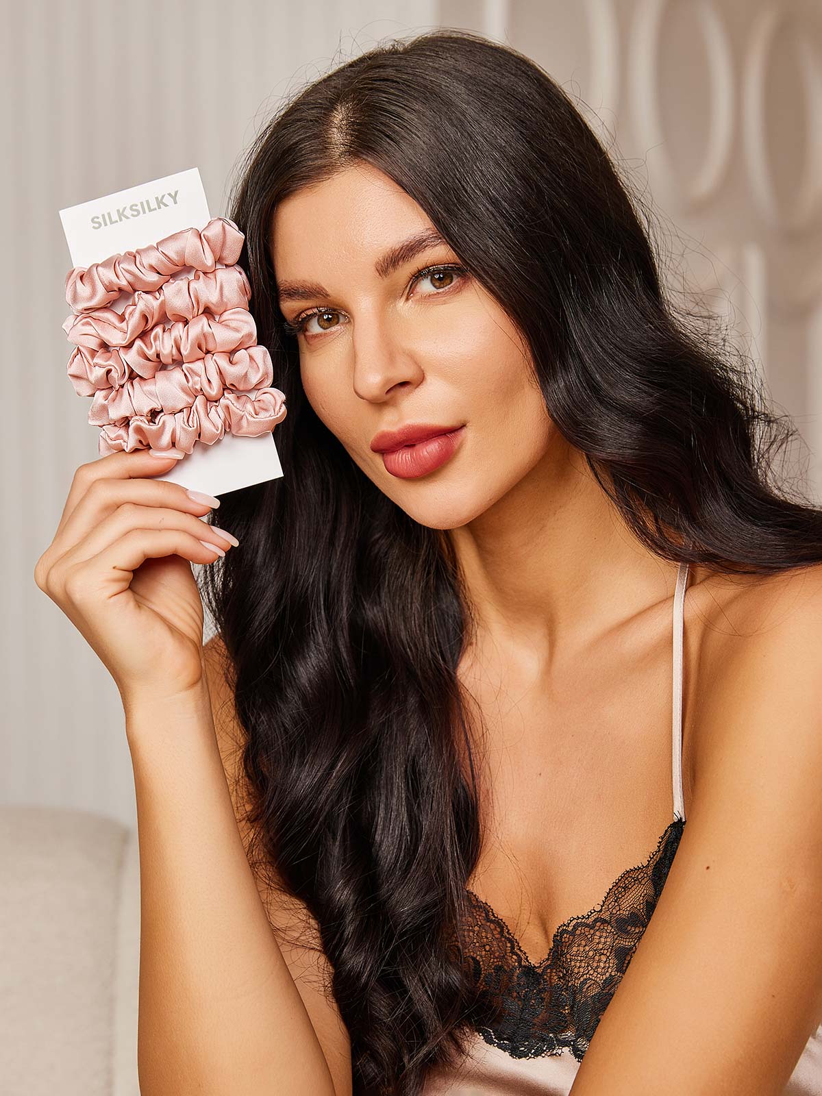 [Rosa] SilkSilky-SE 19Momme Rent Silke Scrunchie 001