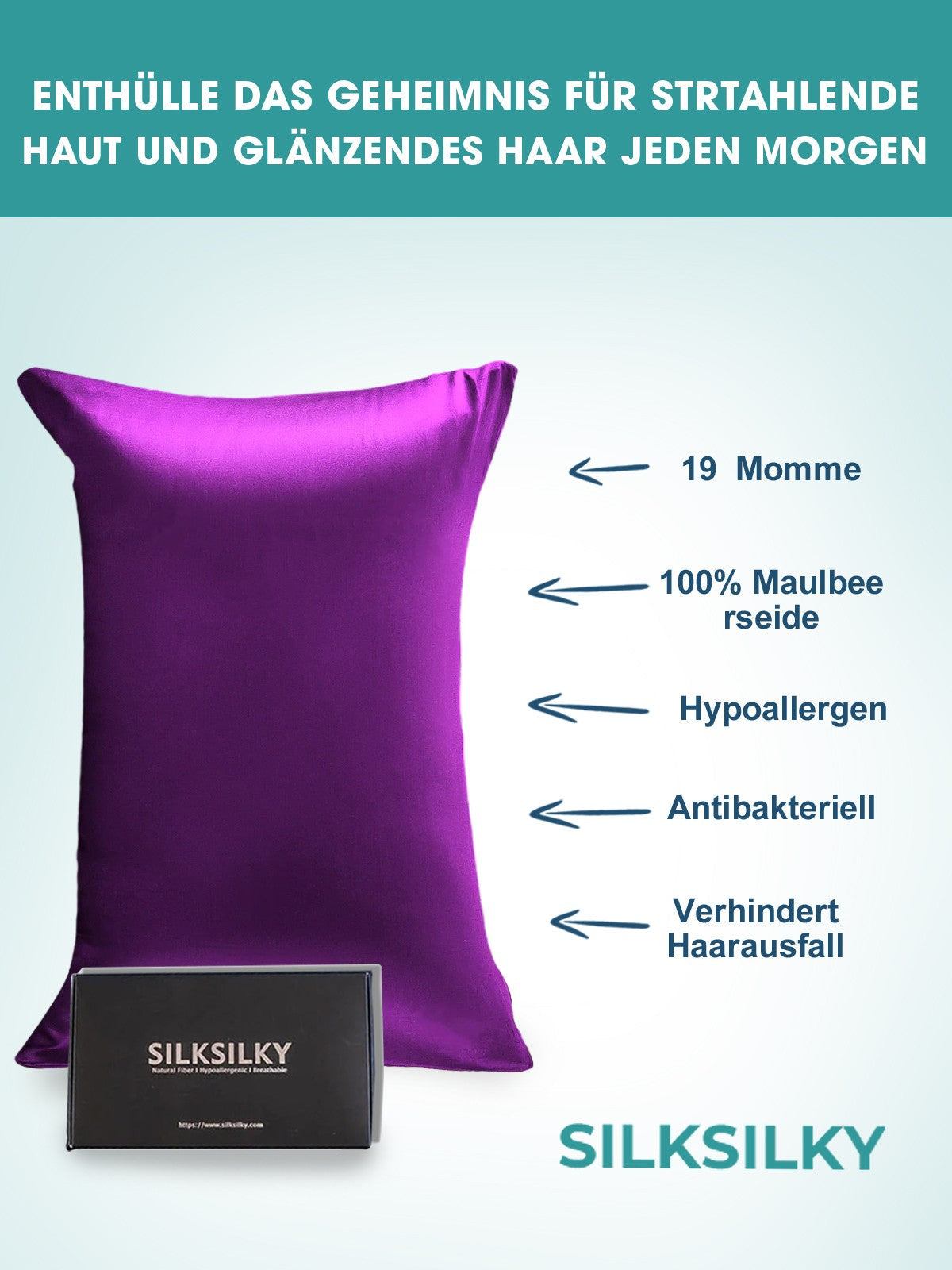 [Blek Mauve] SilkSilky-SE 19Momme Rent Silke Pillowcase 007