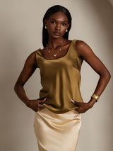 [Brun] SilkSilky-SE Sleeveless Cami Toppar 005