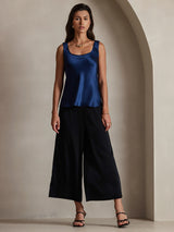 [Mörkblå] SilkSilky-SE Sleeveless Cami Toppar 001