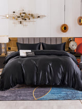 [Svart] SilkSilky-SE 19Momme Rent Silke Bedding Set 002