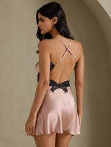 [Toscana] SilkSilky-SE Spaghetti Strap V Neck Nattlinne 002