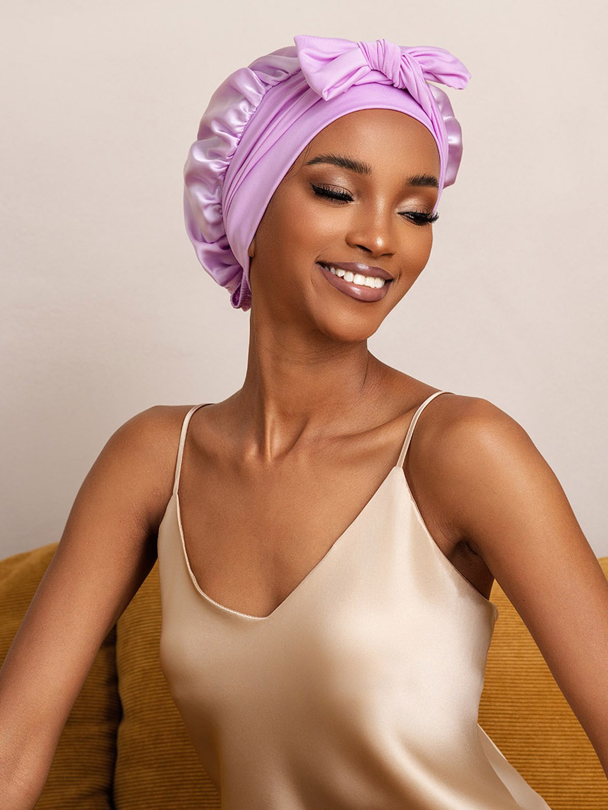SilkSilky-SE Rent Silke Sleep Cap Lavendel 005