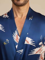 [Mörkblå] SilkSilky-SE 19Momme Mens Robe 003