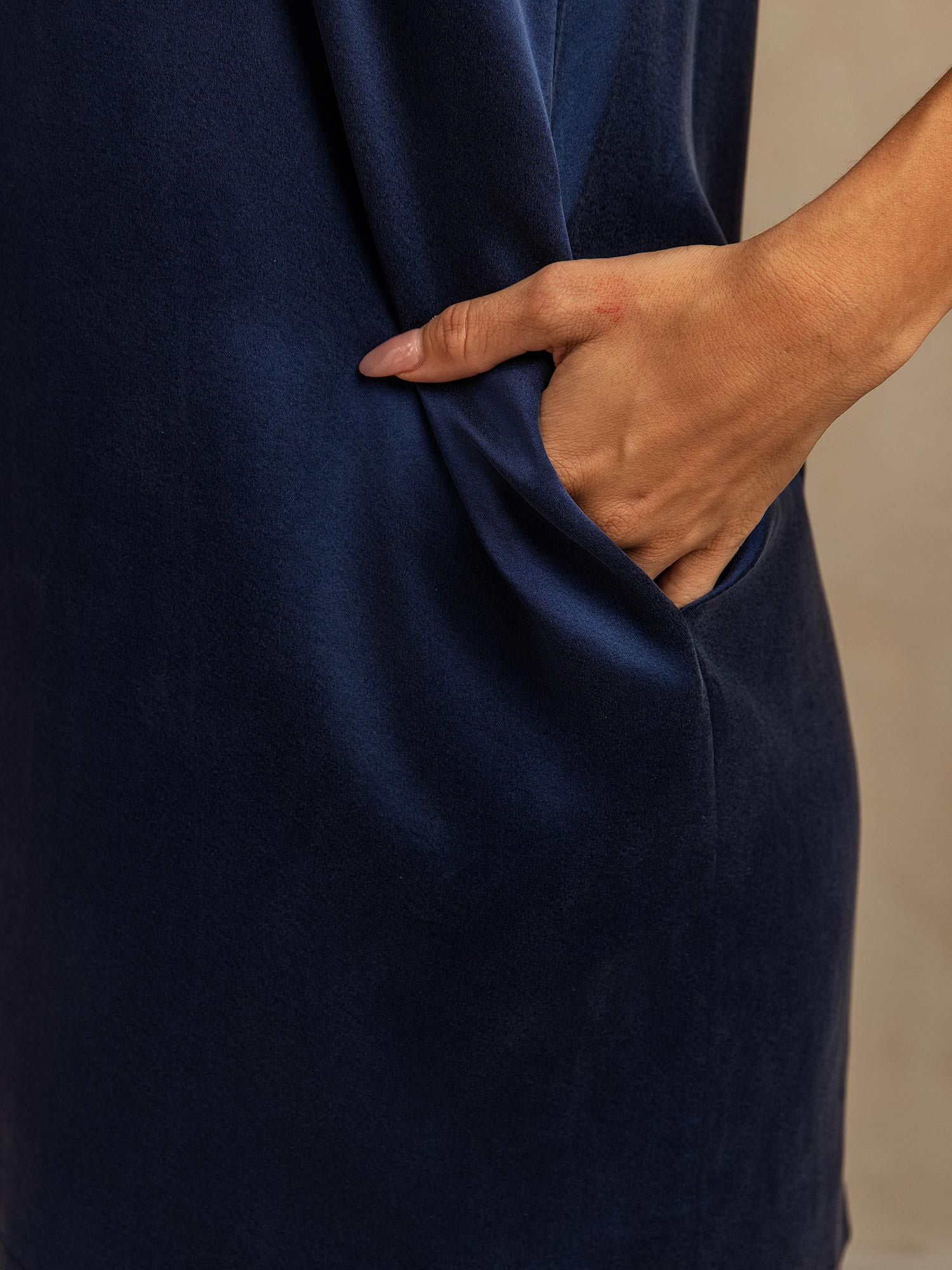 [Mörkblå] SilkSilky-SE 19Momme Silke Nightgown 005,