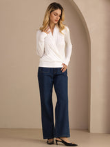 [Vit] SilkSilky-SE Long Sleeve Damblusar 007