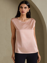 [Toscana] SilkSilky-SE Cap Sleeve Round Neck Dam T-Shirt 003