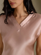 [Toscana] SilkSilky-SE Cap Sleeve V Neck Nattlinne 004