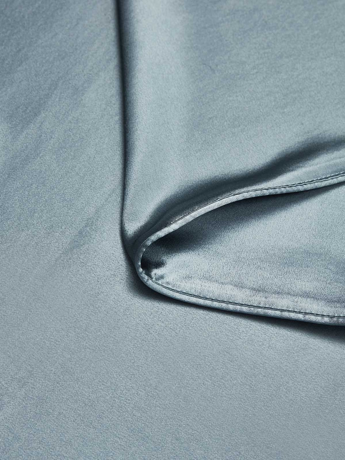 [Gråblå] SilkSilky-SE 19Momme Rent Silke Duvet Cover 004